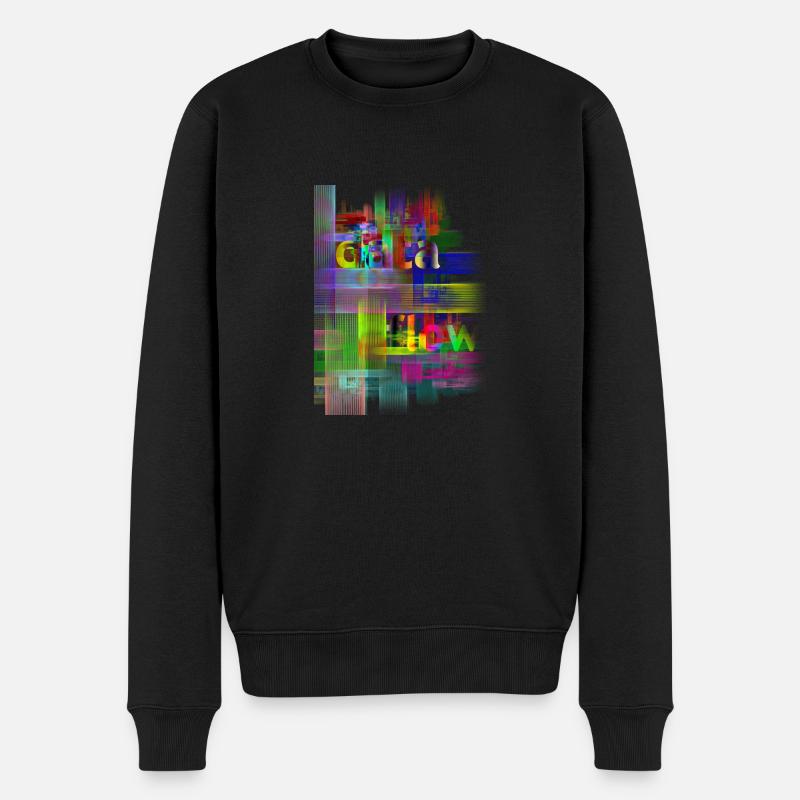 DATA FLOW - Männer Premium Bio Pullover - Schwarz