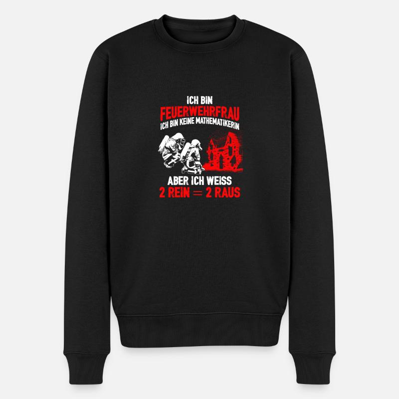 Feuerwehrfrau 2rein=2raus - Männer Premium Bio Pullover - Schwarz