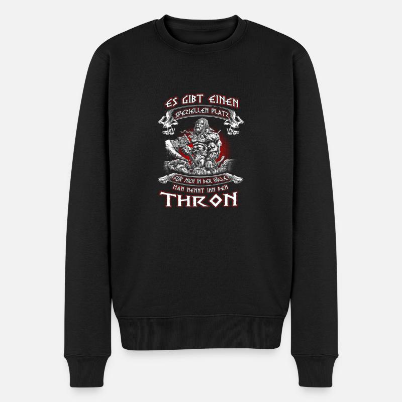 Mein Platz in der Hölle - Männer Premium Bio Pullover - Schwarz