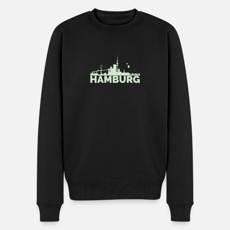 Hamburg - Männer Premium Bio Pullover - Schwarz