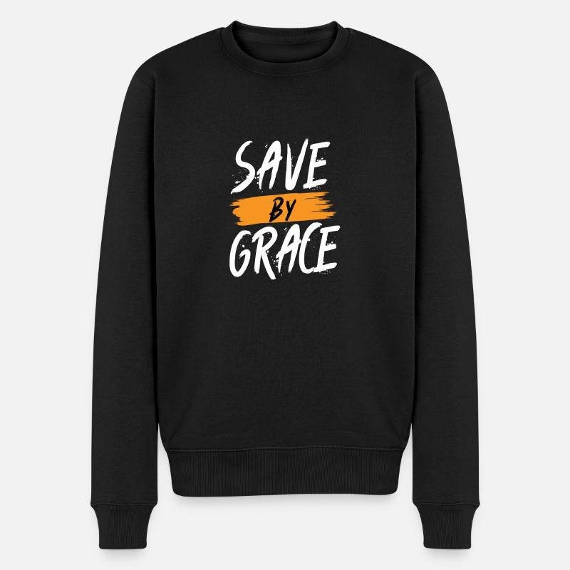 Save by Grace Jesus - Männer Premium Bio Pullover - Schwarz