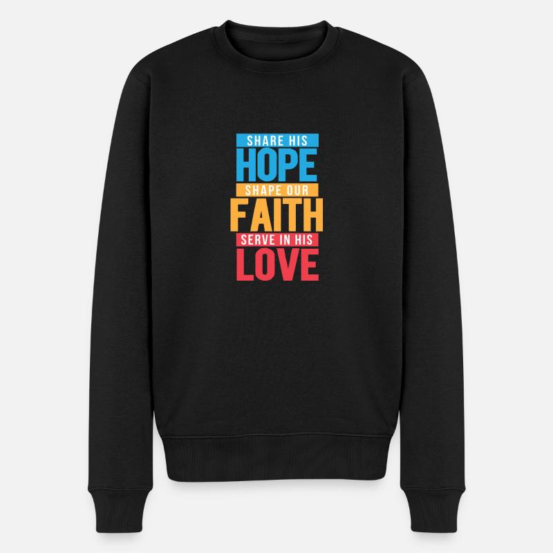 Liebe Gott - Männer Premium Bio Pullover - Schwarz