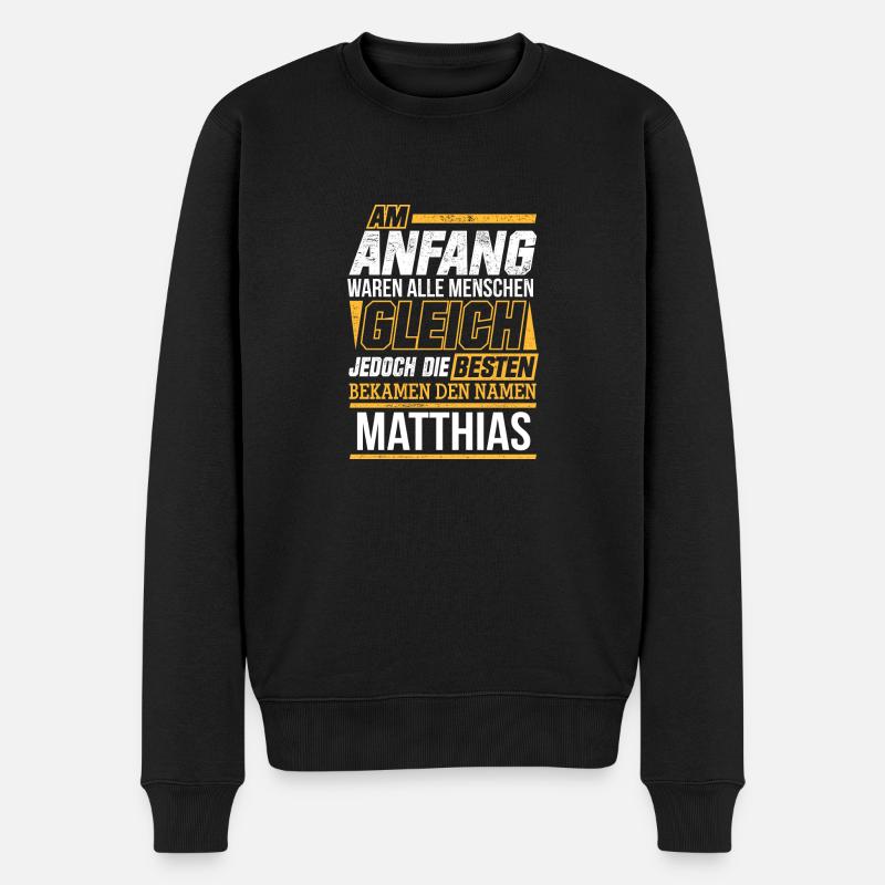 MATTHIAS - Die Besten - Männer Premium Bio Pullover - Schwarz