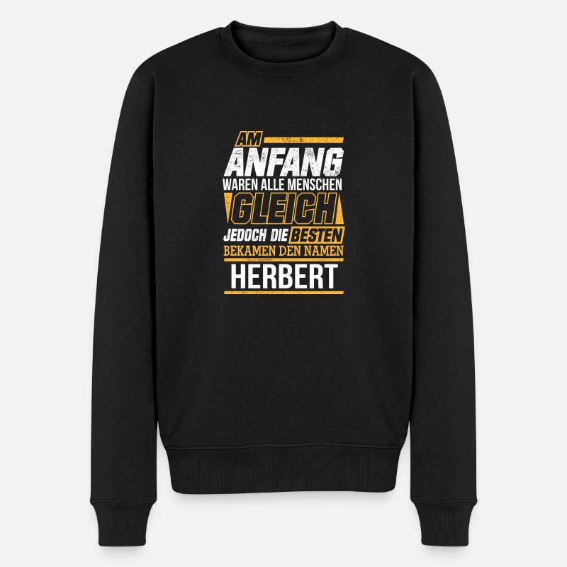 HERBERT - Die Besten - Männer Premium Bio Pullover - Schwarz