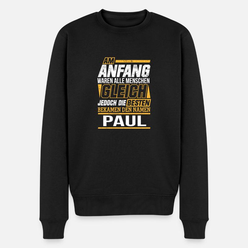 PAUL - Die Besten - Männer Premium Bio Pullover - Schwarz