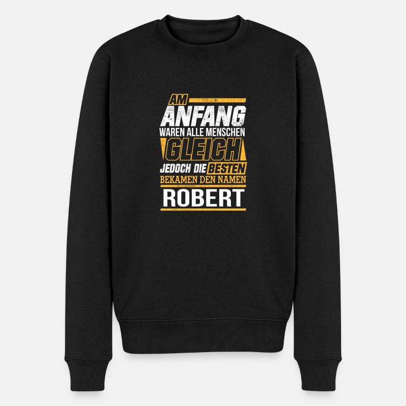 ROBERT - Die Besten - Männer Premium Bio Pullover - Schwarz