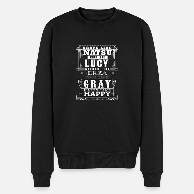 Brave like Natsu - Männer Premium Bio Pullover - Schwarz