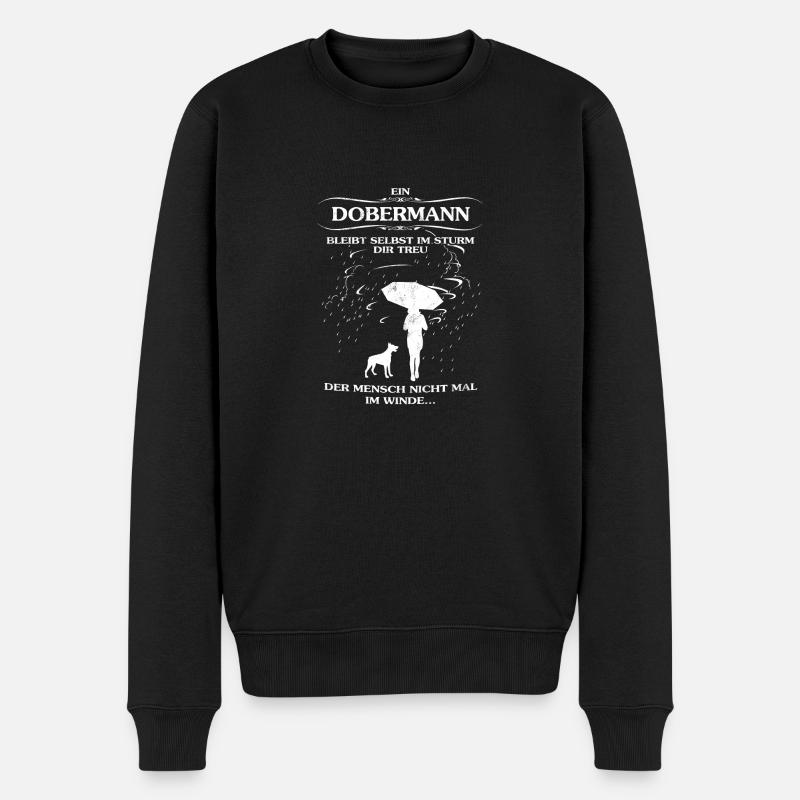 Frauen-Hundeshirt mit Dobermann - Männer Premium Bio Pullover - Schwarz