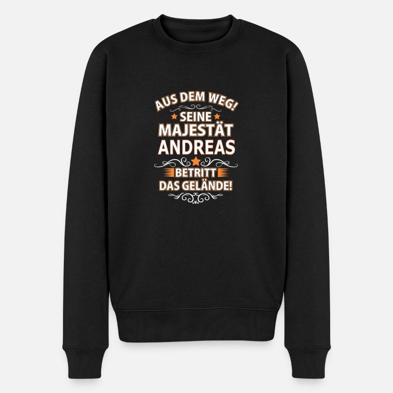 ANDREAS - Männer Premium Bio Pullover - Schwarz