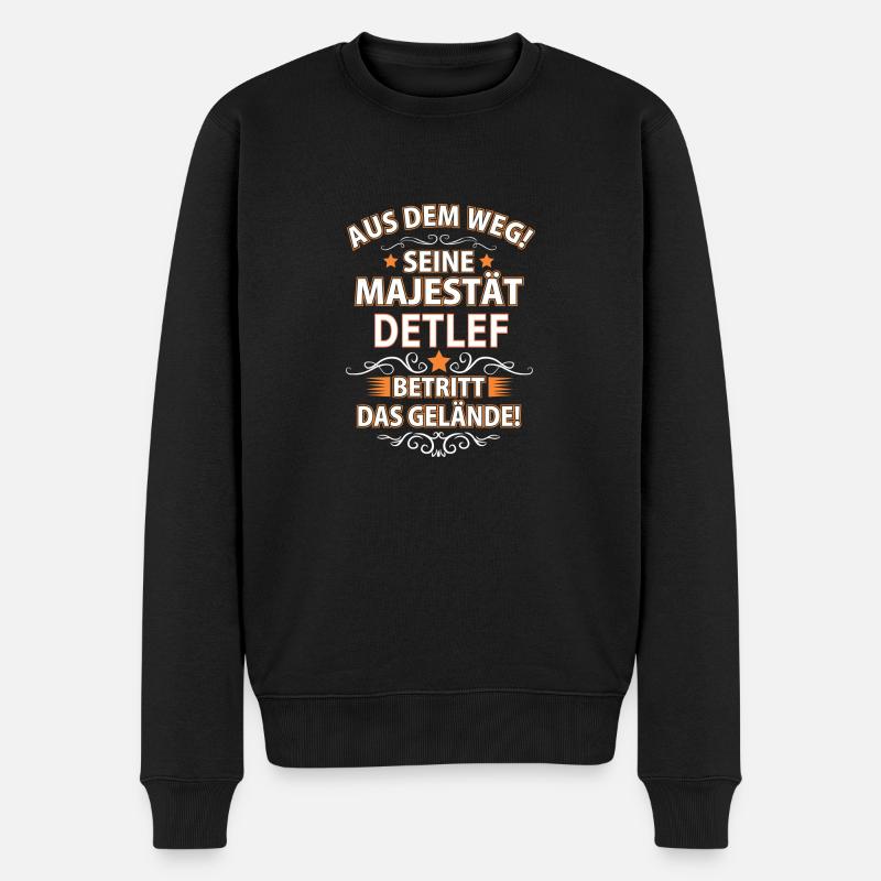 DETLEF - Männer Premium Bio Pullover - Schwarz