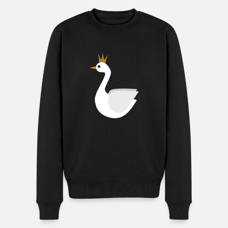 Schwan - Männer Premium Bio Pullover - Schwarz