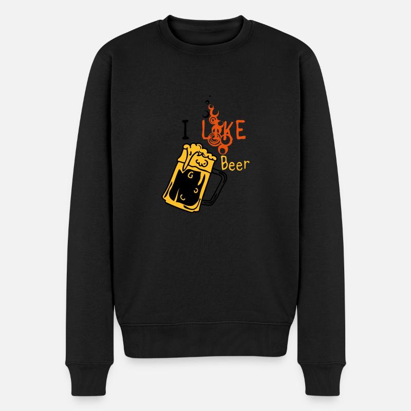 Ich mag Bier 5 - Männer Premium Bio Pullover - Schwarz