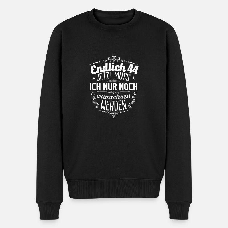 44. Geburtstag - Männer Premium Bio Pullover - Schwarz