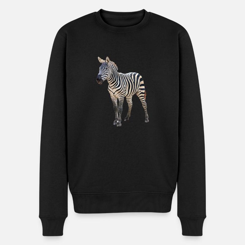 Zebra - Männer Premium Bio Pullover - Schwarz