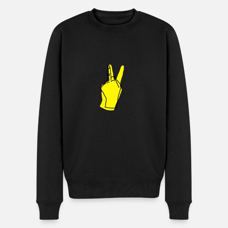 peace yellow - Männer Premium Bio Pullover - Schwarz