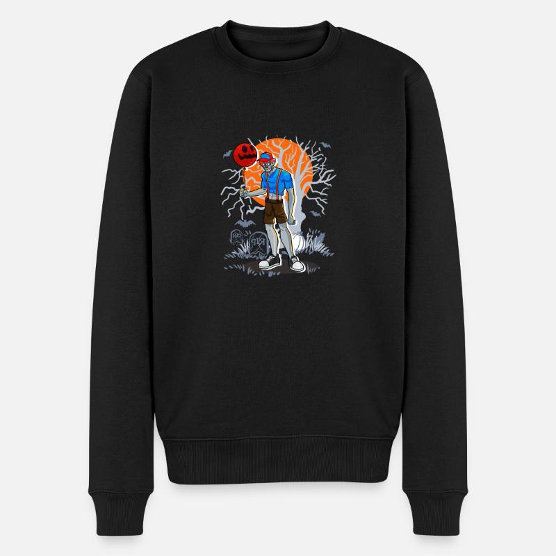 T-Shirt Grusel Clown Halloween - Männer Premium Bio Pullover - Schwarz