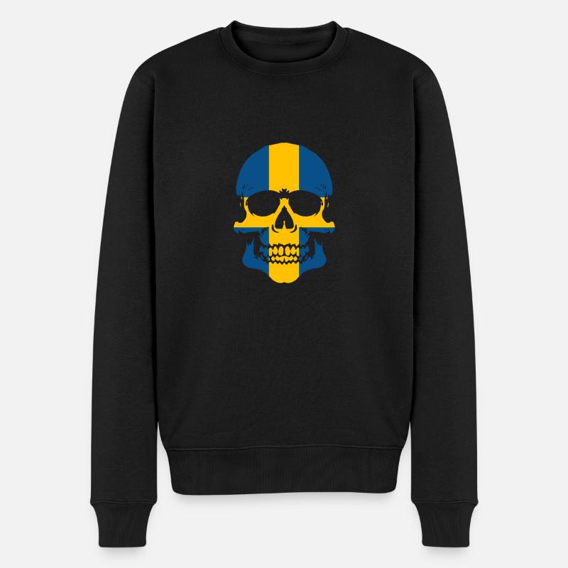 Schweden Totenkopf - Männer Premium Bio Pullover - Schwarz