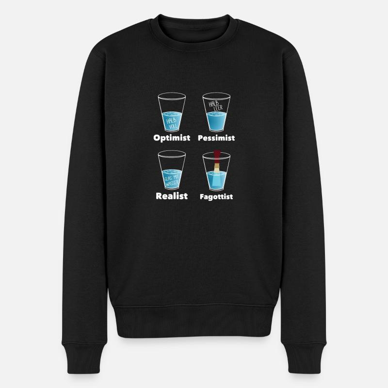 Wasserglas groß_Fagott - Männer Premium Bio Pullover - Schwarz