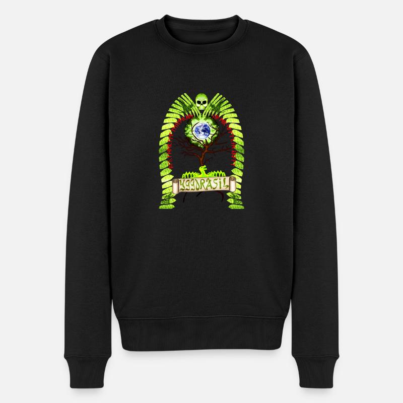Yggdrasil - Männer Premium Bio Pullover - Schwarz
