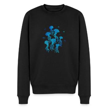 Swirly Jellyfish - Männer Premium Bio Pullover - Schwarz - Vorne - Nico (187cm)