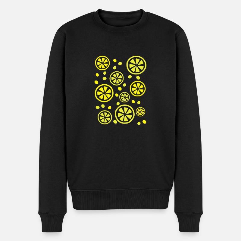Lemon Lime Zitrusfrüchte - Männer Premium Bio Pullover - Schwarz