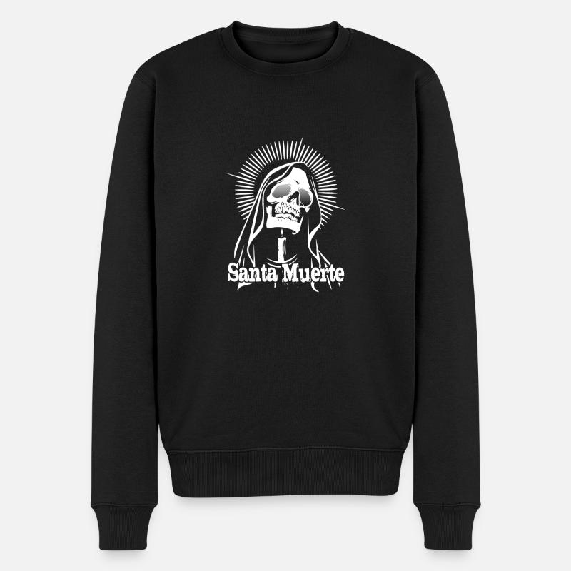 Santa Muerte - Männer Premium Bio Pullover - Schwarz