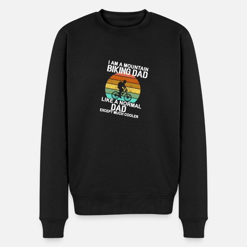 Ich bin ein Mountainbike-Vater - Männer Premium Bio Pullover - Schwarz