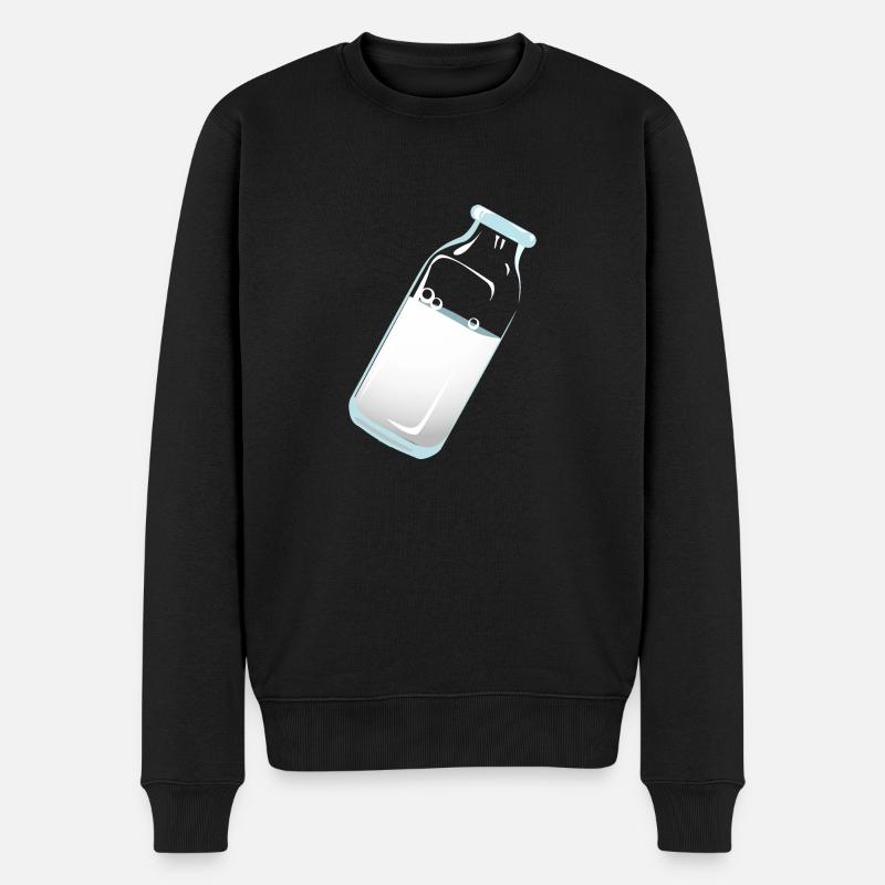 Milch - Männer Premium Bio Pullover - Schwarz