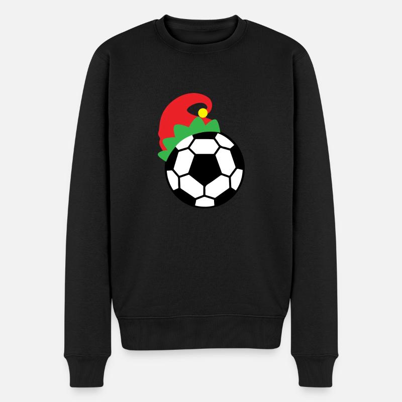 Weihnachtsfußball-Fußballmütze - Männer Premium Bio Pullover - Schwarz