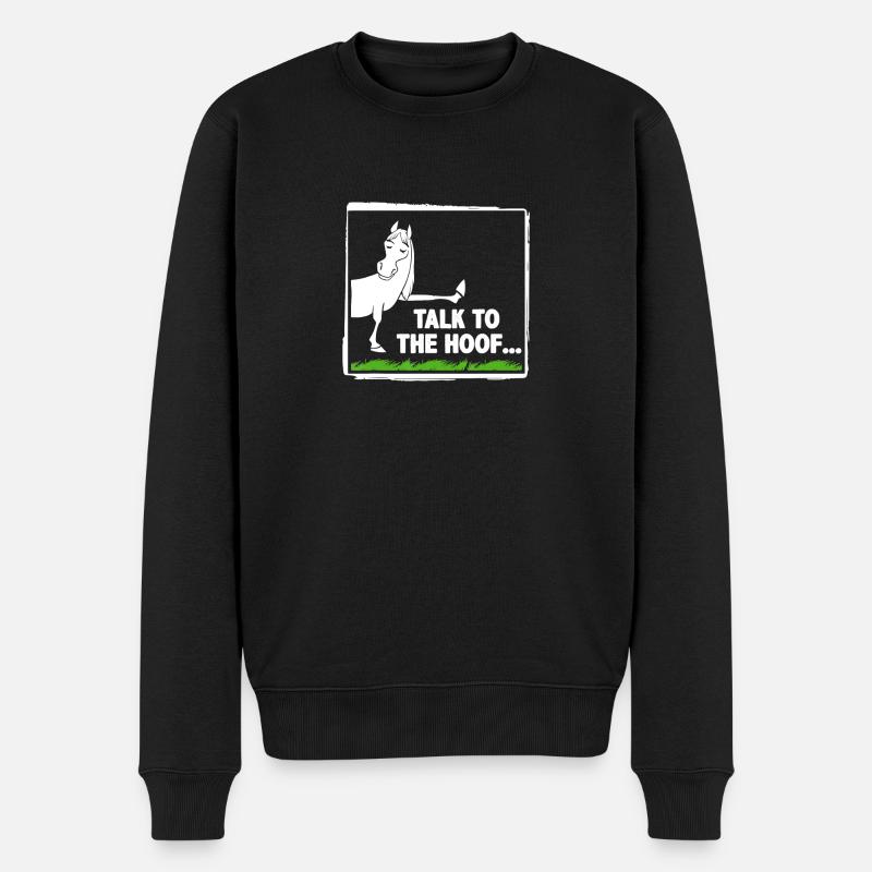 Sprich mit dem Huf - Männer Premium Bio Pullover - Schwarz