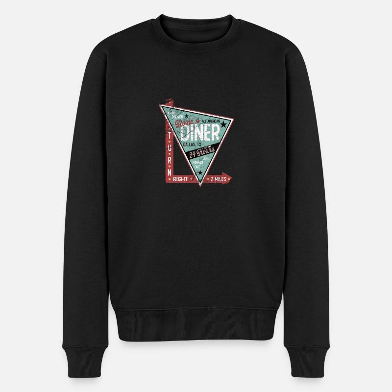 Rosie´s Diner - Männer Premium Bio Pullover - Schwarz