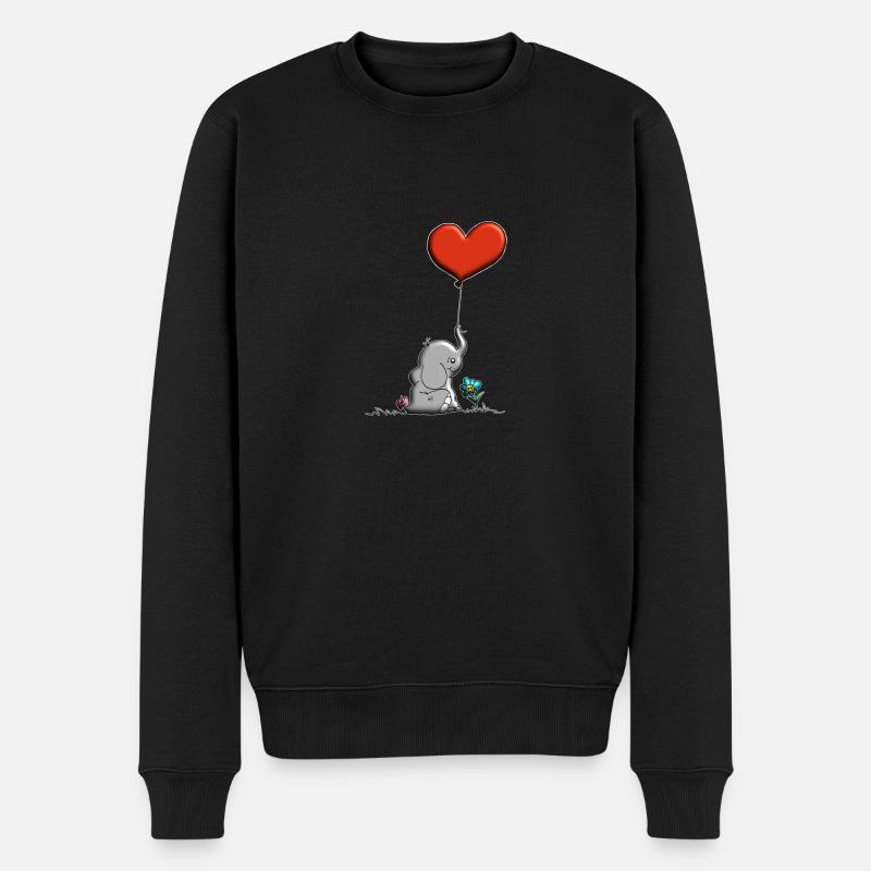Éléphant, éléphanteau - Pull Premium bio Homme - noir