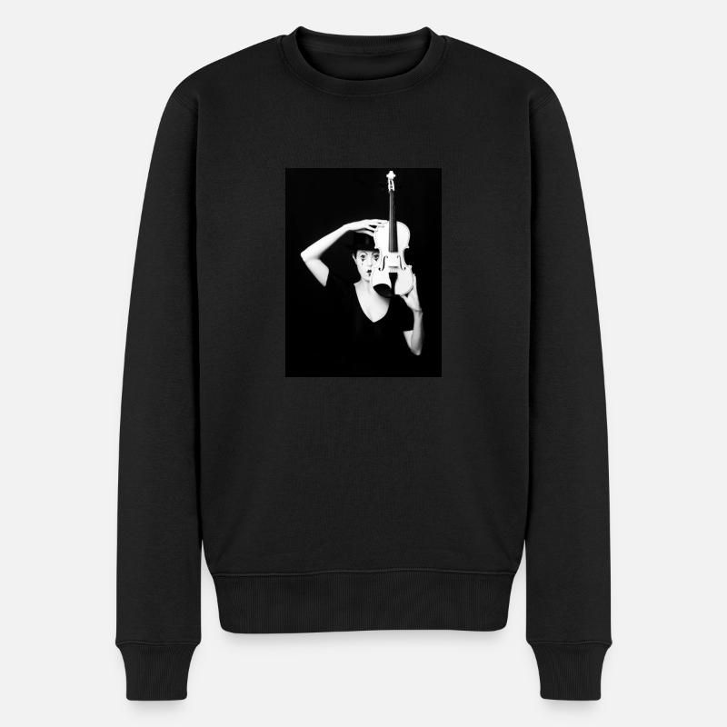 Pierrot avec violon - Pull Premium bio Homme - noir