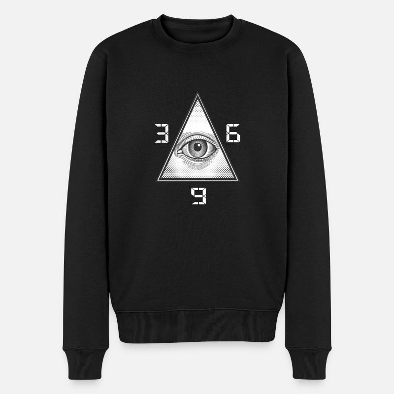 Pyramide All Seeing Eye 369 - Männer Premium Bio Pullover - Schwarz