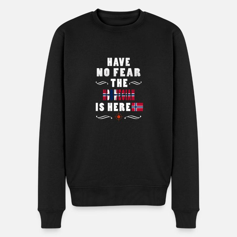 HABEN SIE KEINE ANGST DER NORWEGER IST HIER - Männer Premium Bio Pullover - Schwarz