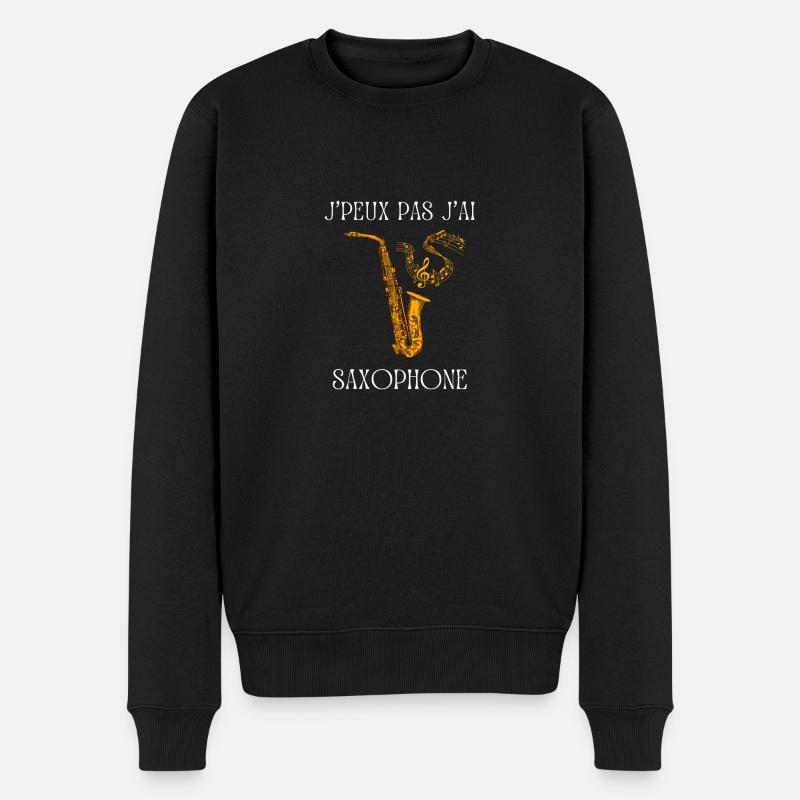 J'peux pas j'ai Saxophone - Pull Premium bio Homme - noir