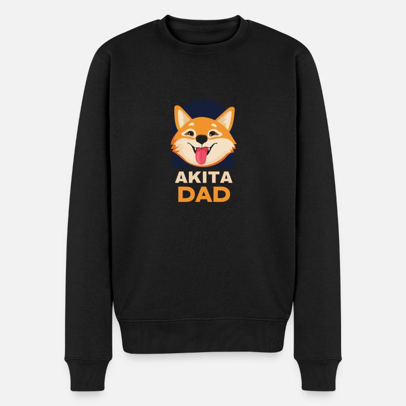 Akita Papa - Männer Premium Bio Pullover - Schwarz