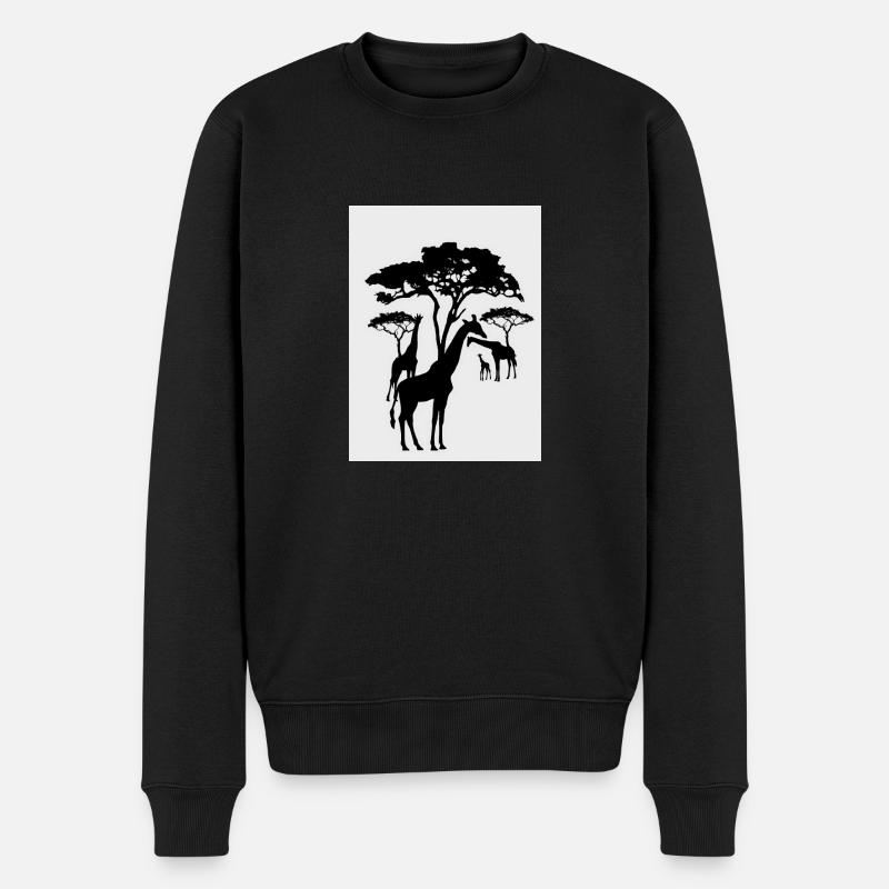 Giraffen - Männer Premium Bio Pullover - Schwarz