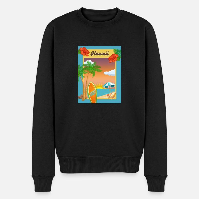 Hawaii - Männer Premium Bio Pullover - Schwarz
