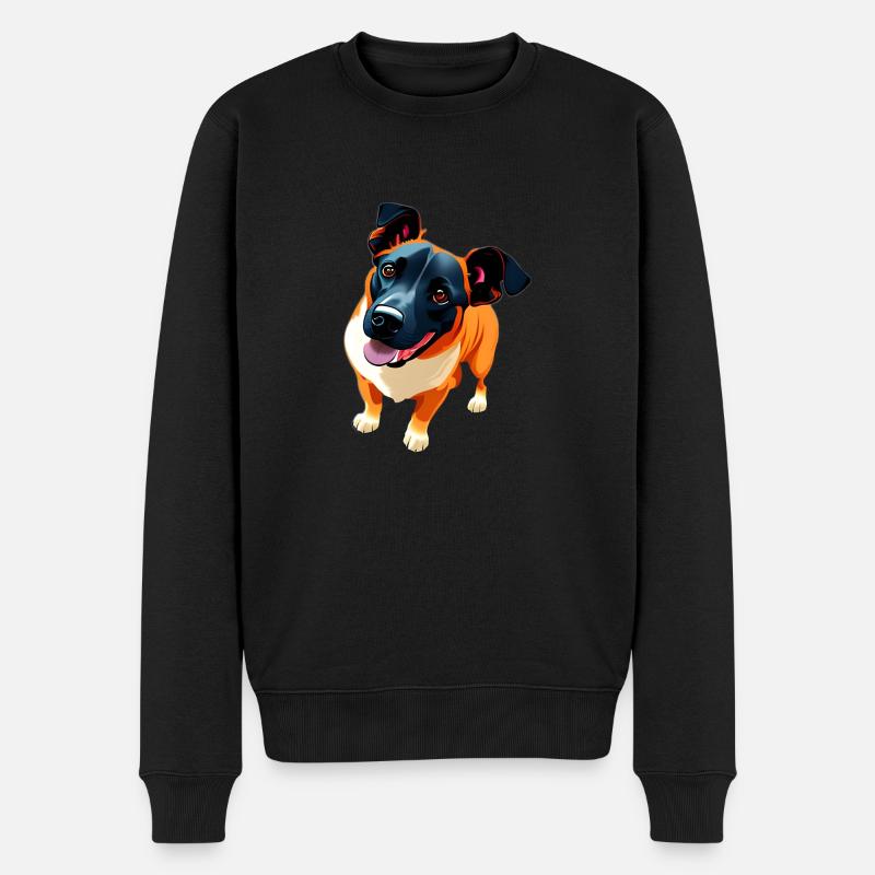 Schäfer Welpe Mischling Hund super süß - Männer Premium Bio Pullover - Schwarz