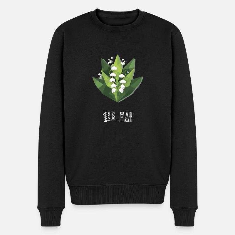 Maiglöckchen vom 1. Mai - Männer Premium Bio Pullover - Schwarz