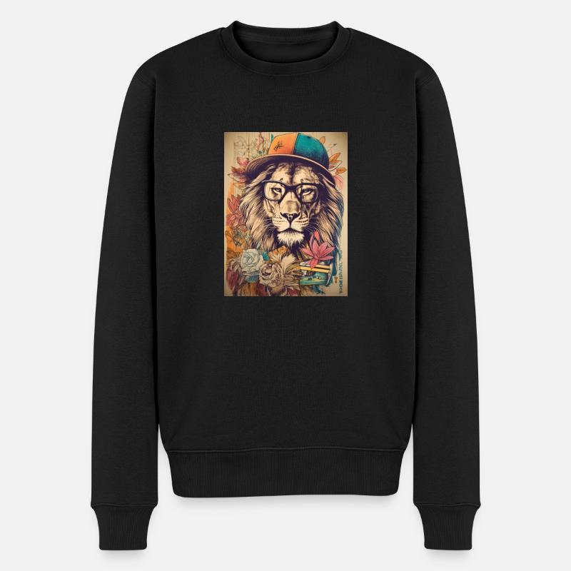 Tierischer Stil - Männer Premium Bio Pullover - Schwarz