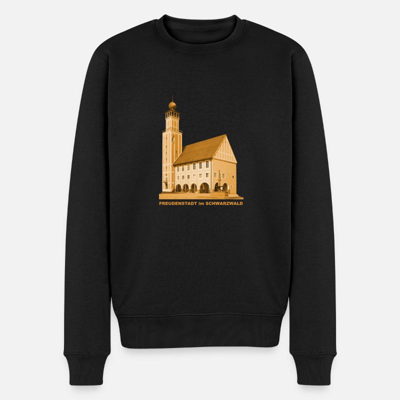 Freudenstadt Rathaus Schwarzwald Baden-Württemberg - Männer Premium Bio Pullover - Schwarz