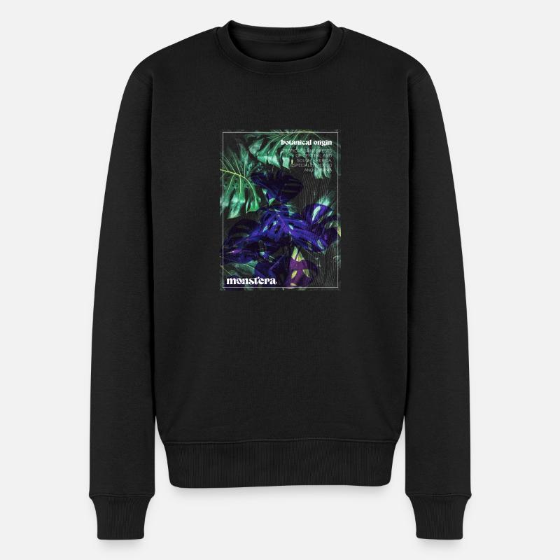 monstera - Männer Premium Bio Pullover - Schwarz