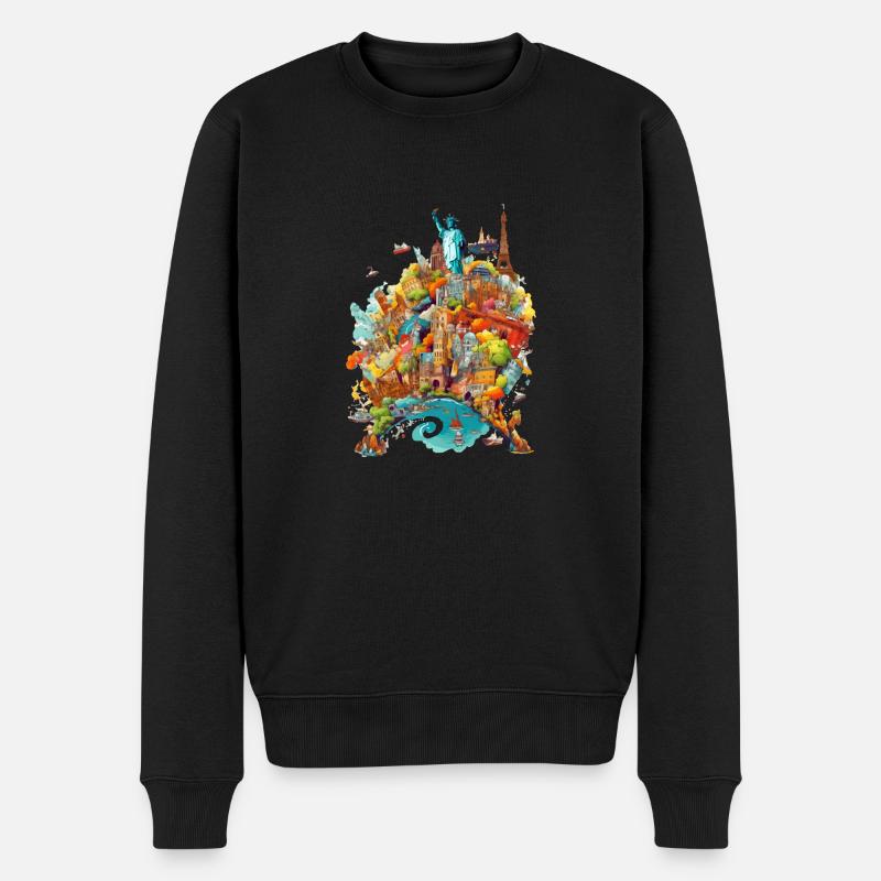 Les monument du monde n°3 - Pull Premium bio Homme - noir
