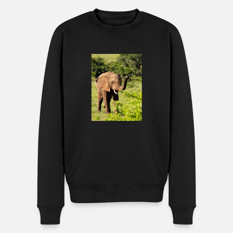Elephant - Männer Premium Bio Pullover - Schwarz