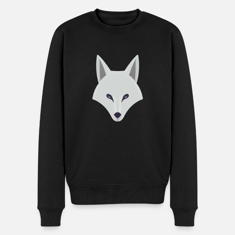 STILISIERTER SANDFUCHS - Männer Premium Bio Pullover - Schwarz