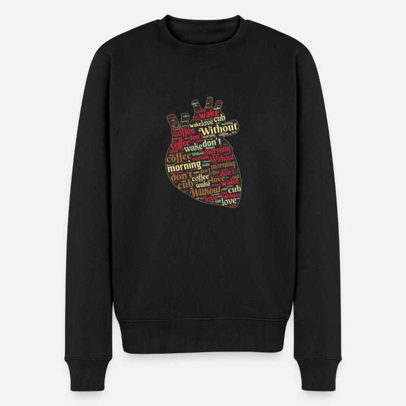 Love Coffee - Kaffee Liebe - Männer Premium Bio Pullover - Schwarz