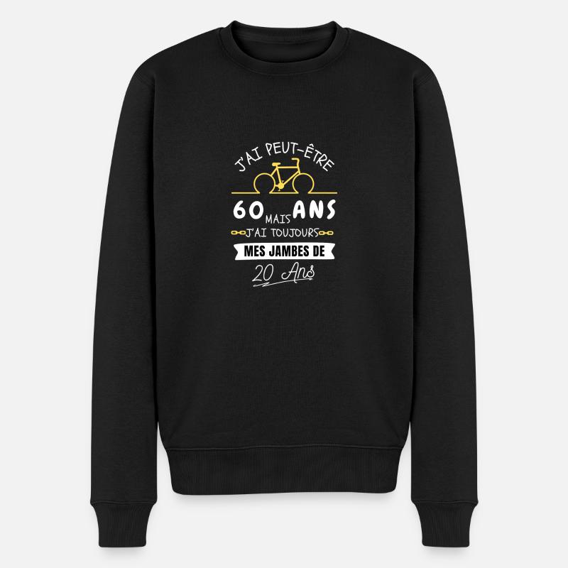 cycliste 60 ans anniversaire 60 ans vélo cyclisme - Pull Premium bio Homme - noir