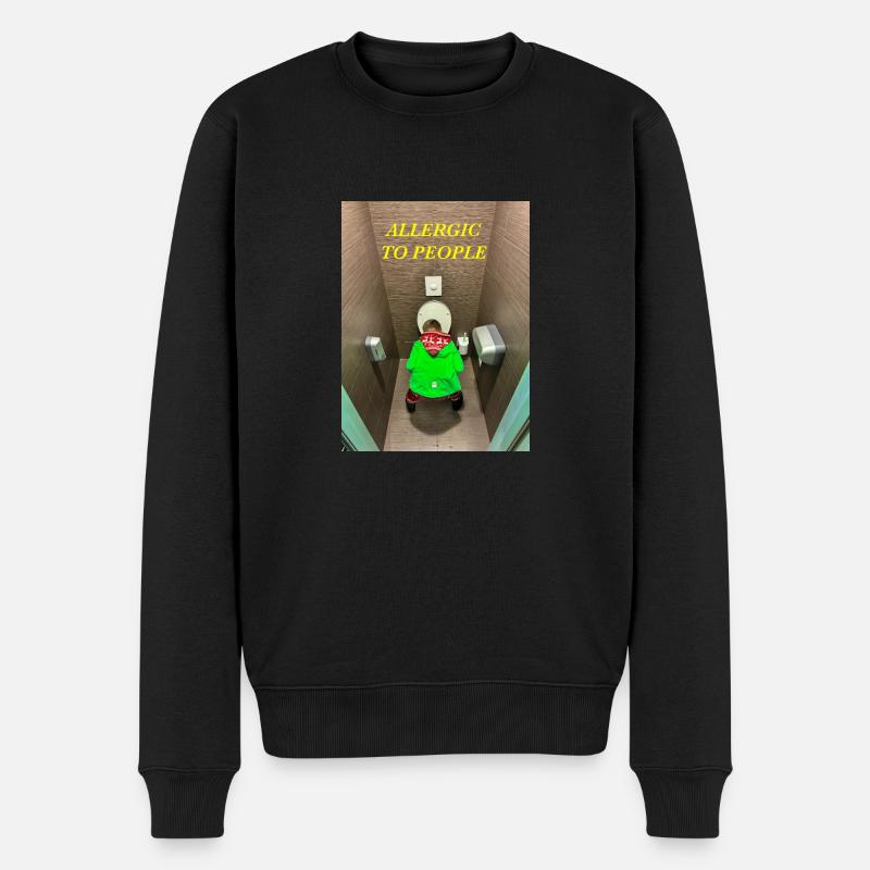 Allergisch gegen Menschen - Männer Premium Bio Pullover - Schwarz